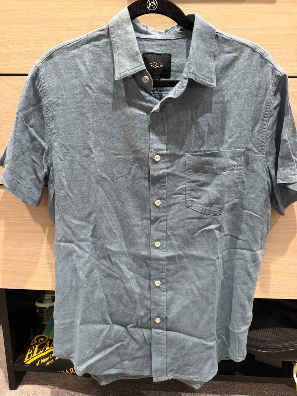 Rails Men's Short-Sleeve Button-Down Shirt in Dusty Blue